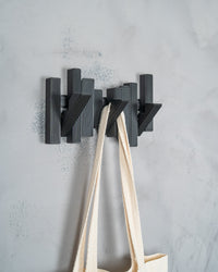 Modern Grid wall hooks with a tote bag