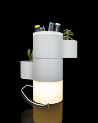 Living Stack lamp organizer with lit base