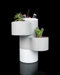 Living Stack modular 3D printed lamp and planter