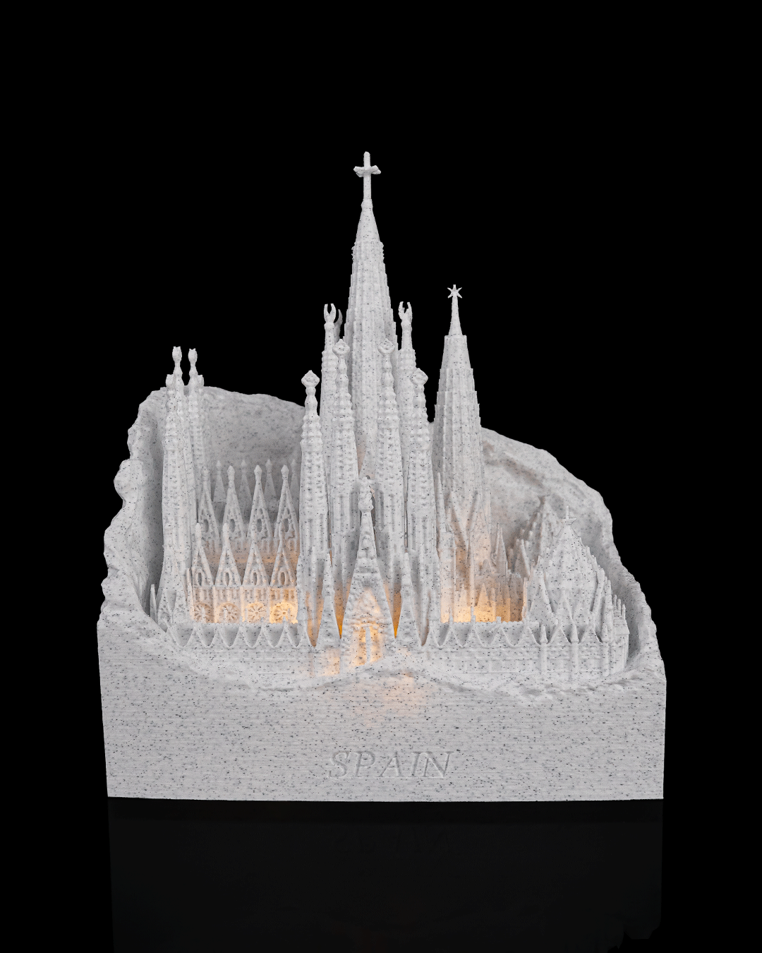 Barcelona Basilica Landmark Lamp, 3D Printed Sagrada Familia Night Light and Spain Travel Decor