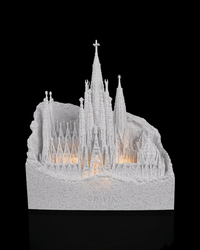 Barcelona Basilica Sagrada Familia landmark lamp glowing