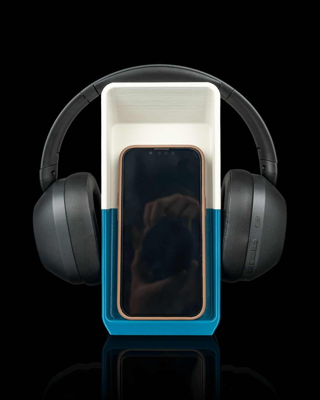Block Hub Headphone, Phone, and Pen Holder, 3D Printed All in One Desk Organizer Stand