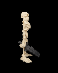 Skeleton warrior with weapon side view
