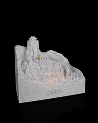 Great Wall of China night light angled view