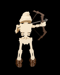 Articulated flexi skeleton ranger with crossbow