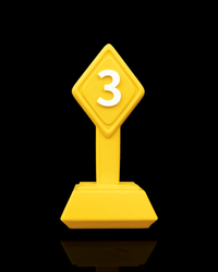 Numbered distance marker number 3
