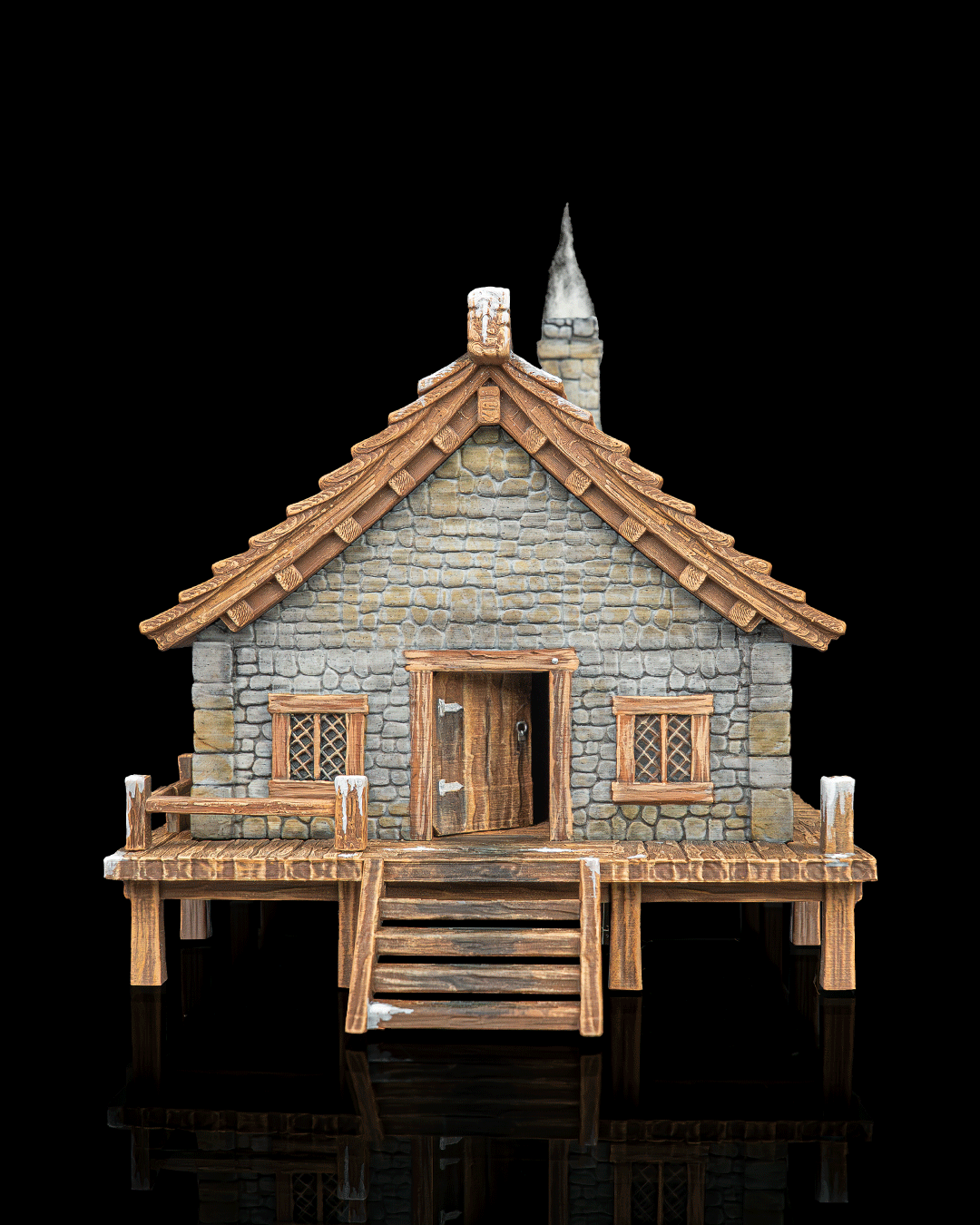 Dockside Cottage 3D Printed Tabletop Building, Waterfront House Terrain for RPG Games and Display