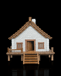 3D printed dockside cottage building