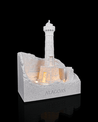 Brazil lighthouse night light angled view