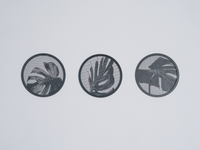 Three round halftone photo frames
