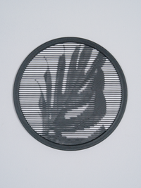 Round halftone frame with a portrait
