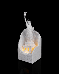 Statue of Liberty night light angled view