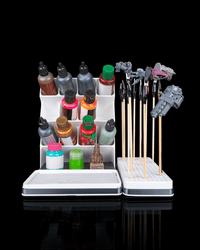 Mini Painter's Station with paint pots and brushes