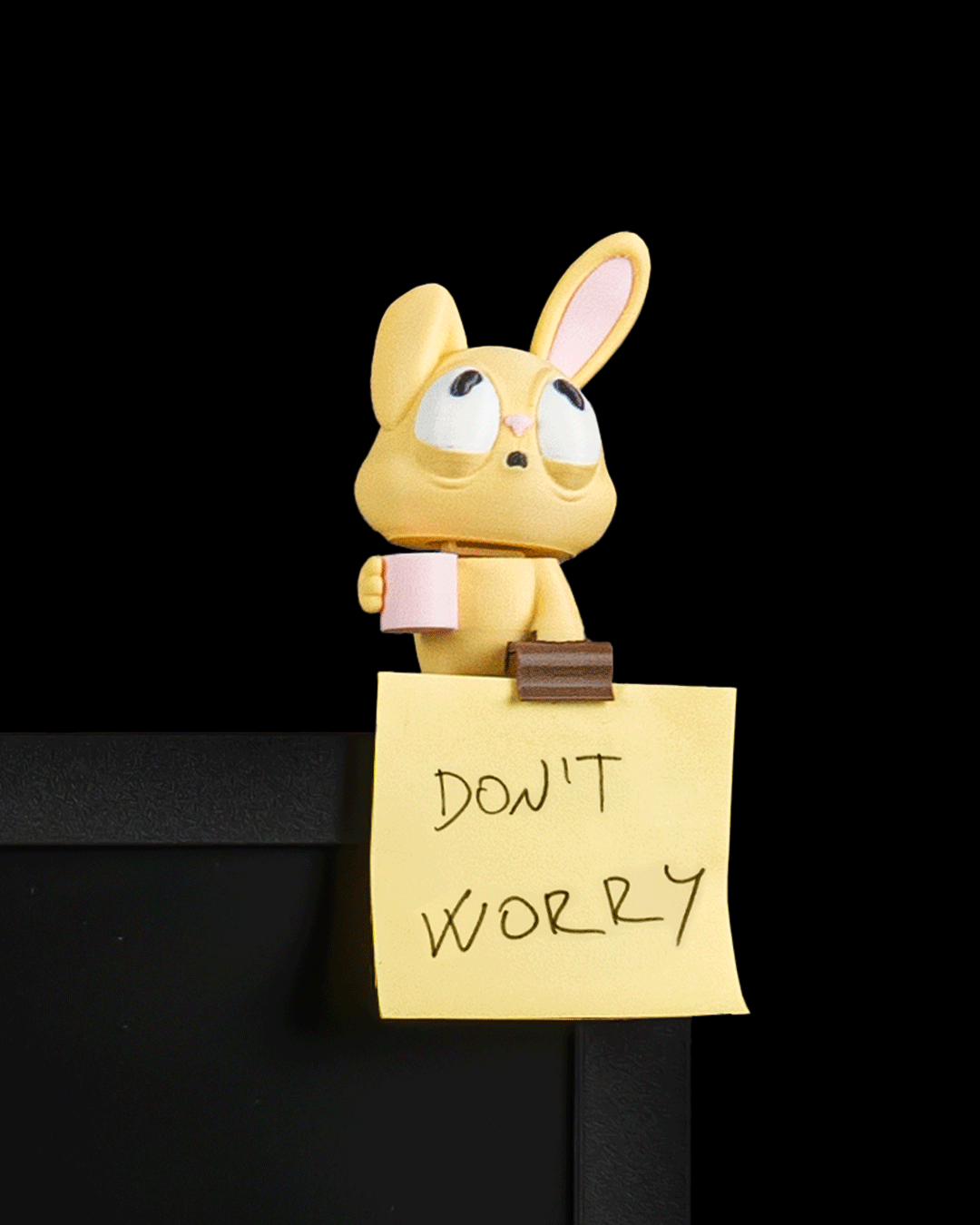Office Bunny Sticky Note Holder, 3D Printed Desk Organizer and Memo Clip for Office or Cubicle