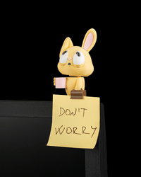 Business bunny note holder on a desk