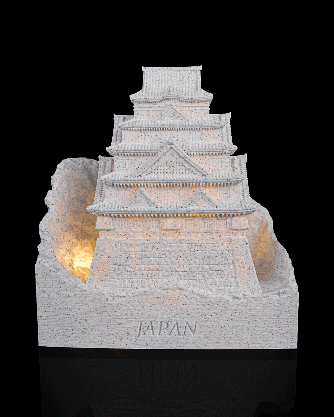 Osaka Fortress Landmark Lamp, 3D Printed Japan Castle Night Light and Travel Decor