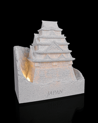 Osaka castle night light angled view