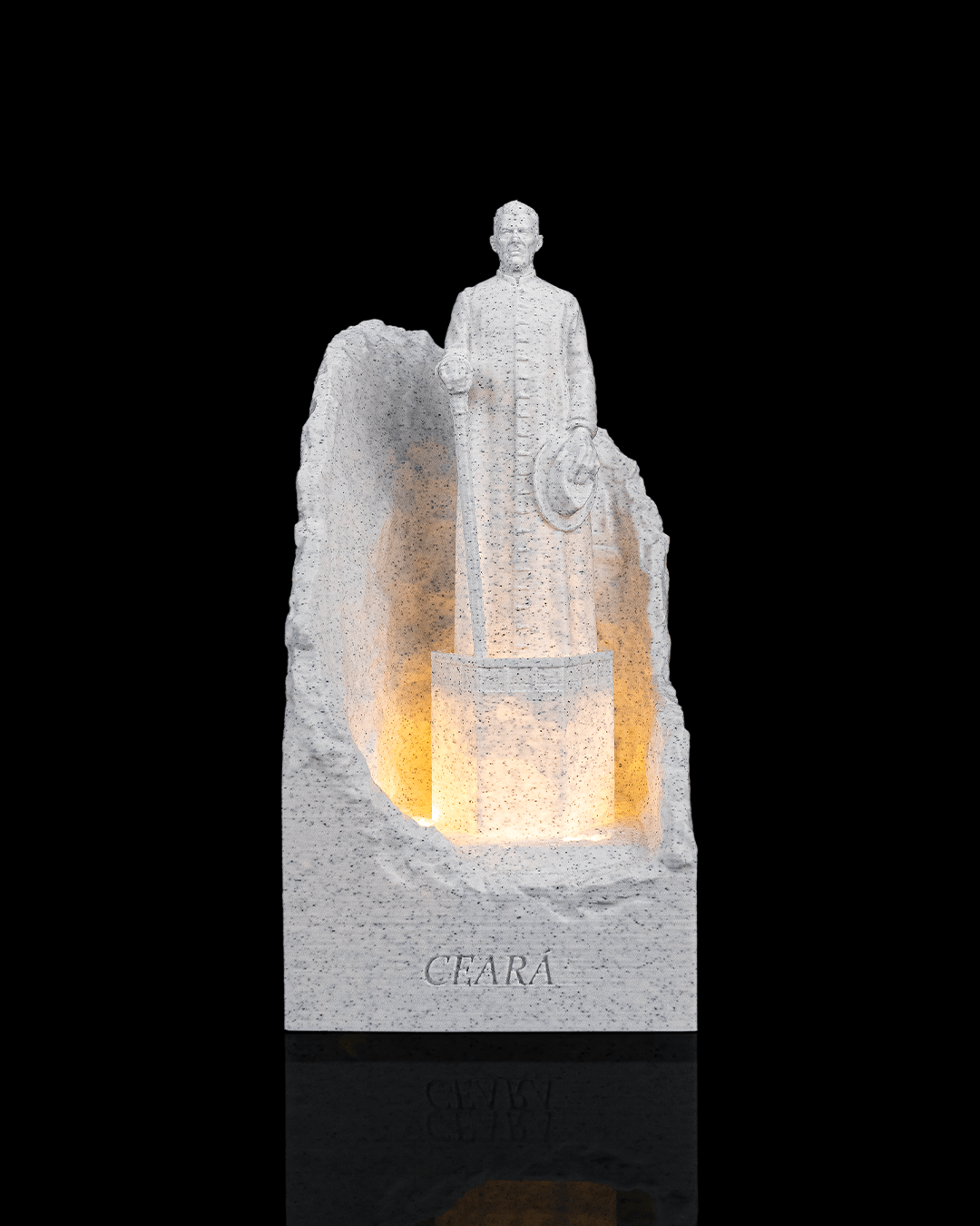Padre Cicero Landmark Lamp, 3D Printed Brazil Monument Statue Night Light and Decor