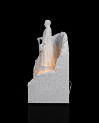 Padre Cicero statue lamp lit