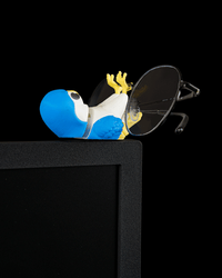 Perchmate bird holding eyeglasses