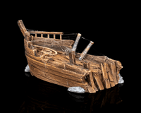 Broken pirate galleon wreck side view