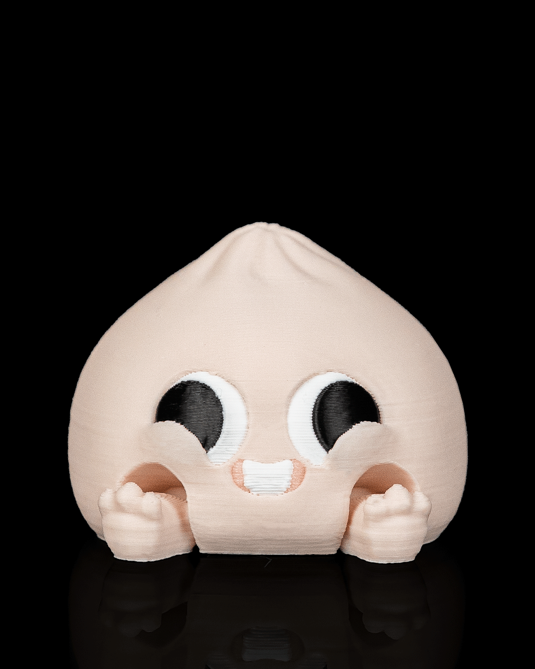 Smiley Dumplin Clicker Fidget Toy, 3D Printed Dumpling in Bamboo Steamer for Desk and Keychain