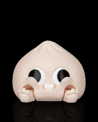 Smiley Dumplin clicker fidget toy with a happy face