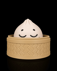 Sleepy mega dumpling fidget in a bamboo steamer basket