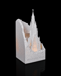 Neo gothic cathedral night light angled