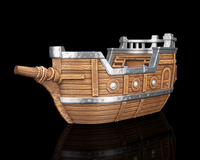 Pirate sailing ship front view