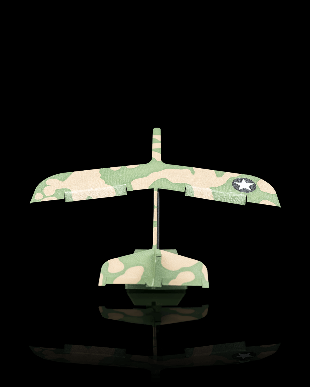 War Dog Glider Plane, 3D Printed Launcher Toy Military Glider with Camo Design for Kids