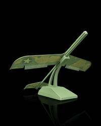 3D printed military glider on a stand